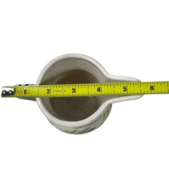 Vintage 1995 Stebner Pottery Ceramic Creamer Pitcher Hand Painted Cottagecore - Picture 9 of 11